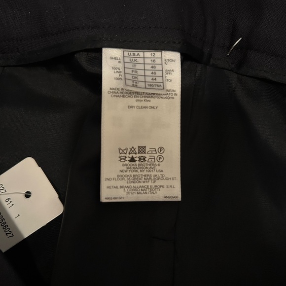 NWT Brooks Brothers Caroline Fit Wool Pants Flat Front in Navy Blue Size 12 - Picture 5 of 7